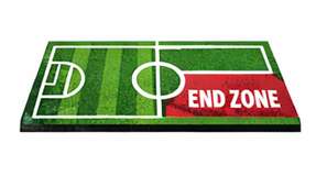 Sport-specific lines and zones marked into indoor turf
